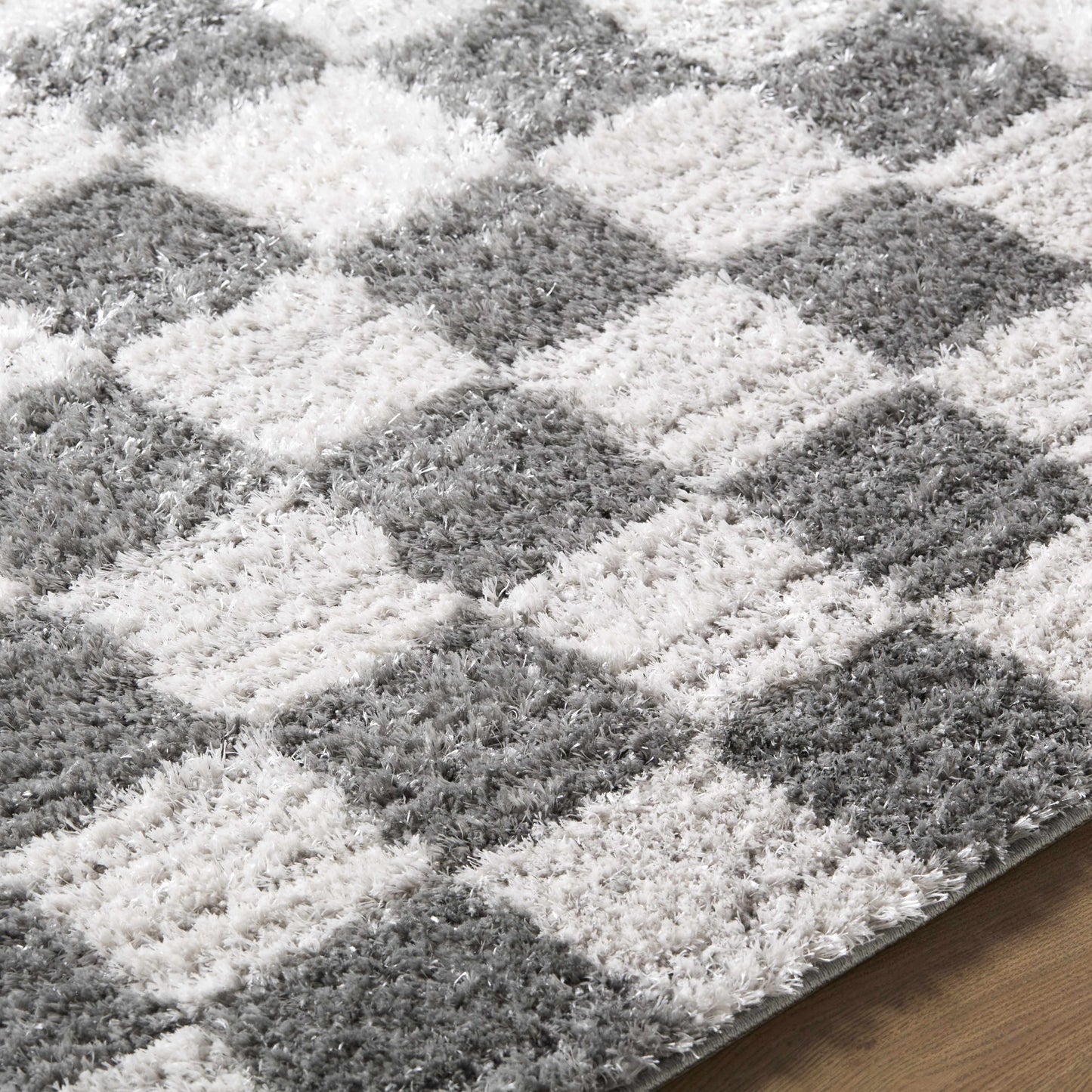 Belita Charcoal Luxe Shag Area Rug
