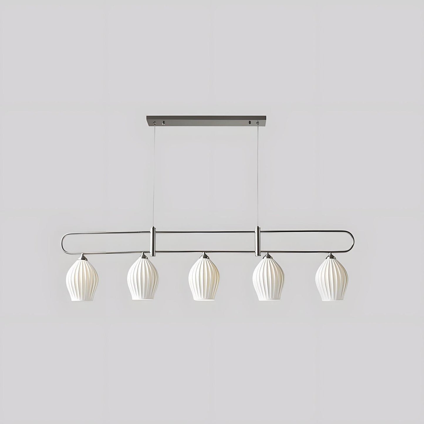 Ceramic Ribbed Linear Pendant Light
