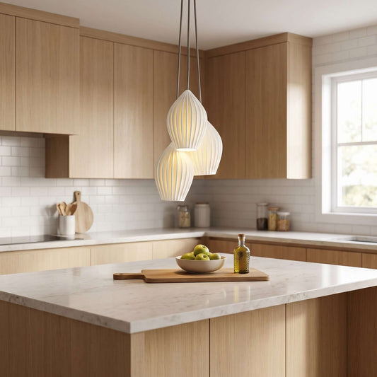 Ceramic Ribbed Pendant light