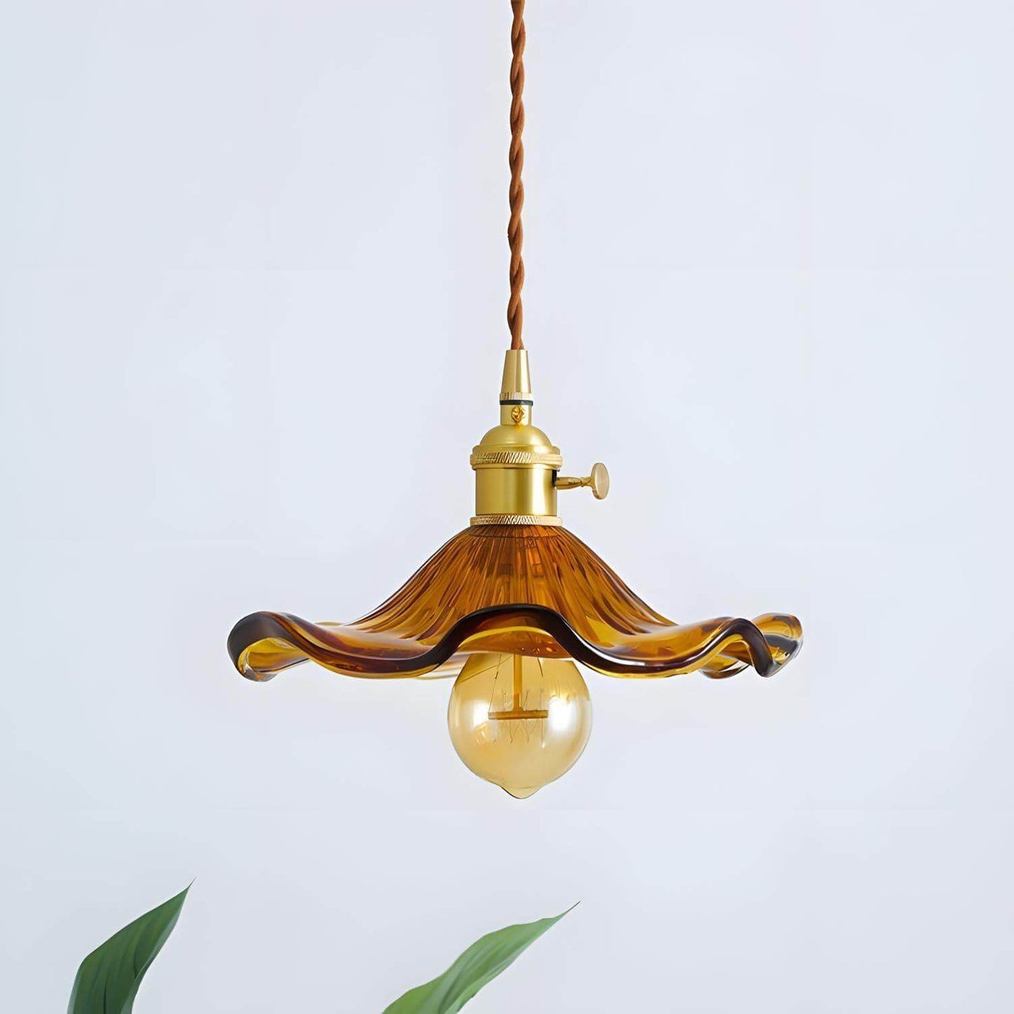 Glass Hibiscus Flower Pendant Light