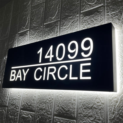 Backlit House Numbers with Street Name – Custom Illuminated Address Sign