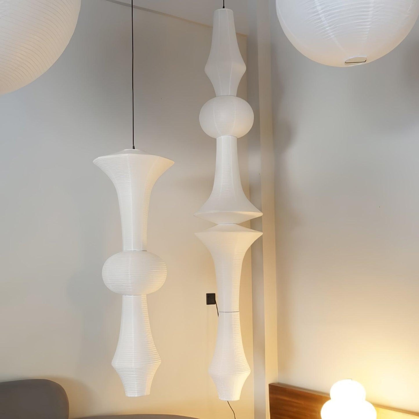 Washi Paper Corner Pendant Light