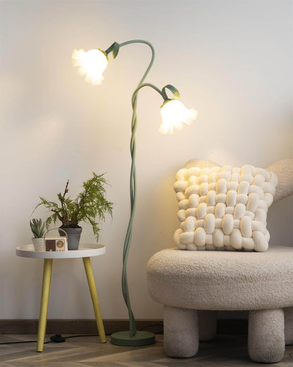 Green Flowers Floor Lamp