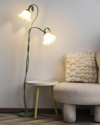 Green Flowers Floor Lamp