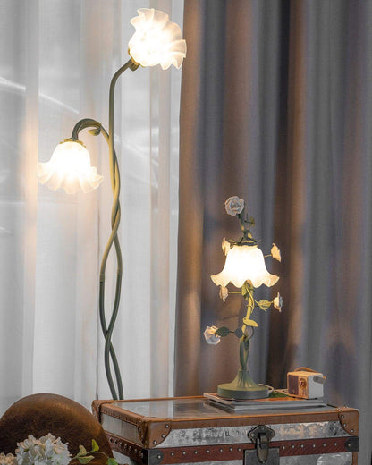 Green Flowers Floor Lamp