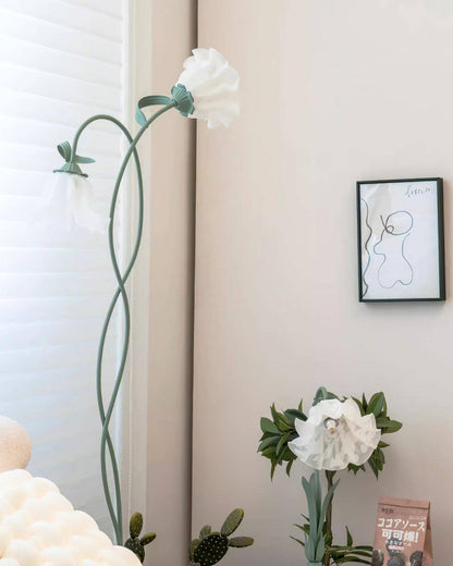 Green Flowers Floor Lamp