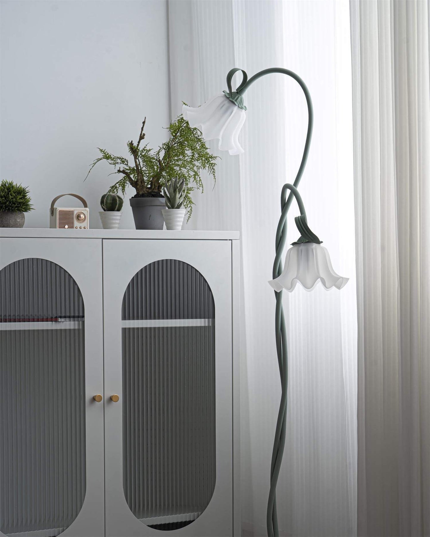 Green Flowers Floor Lamp