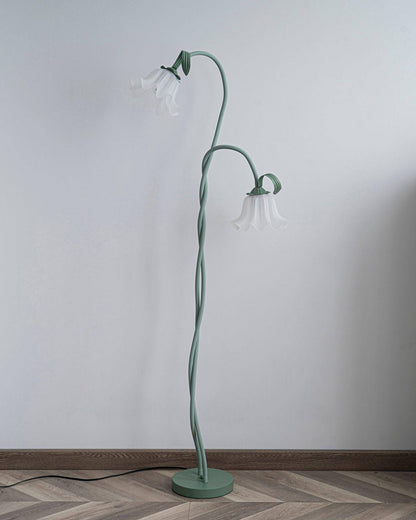 Green Flowers Floor Lamp