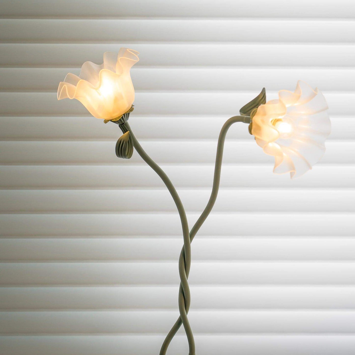 Green Flowers Floor Lamp