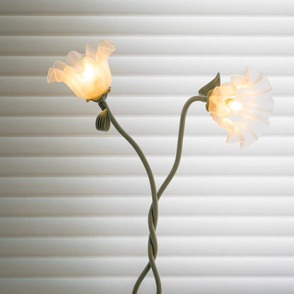 Green Flowers Floor Lamp