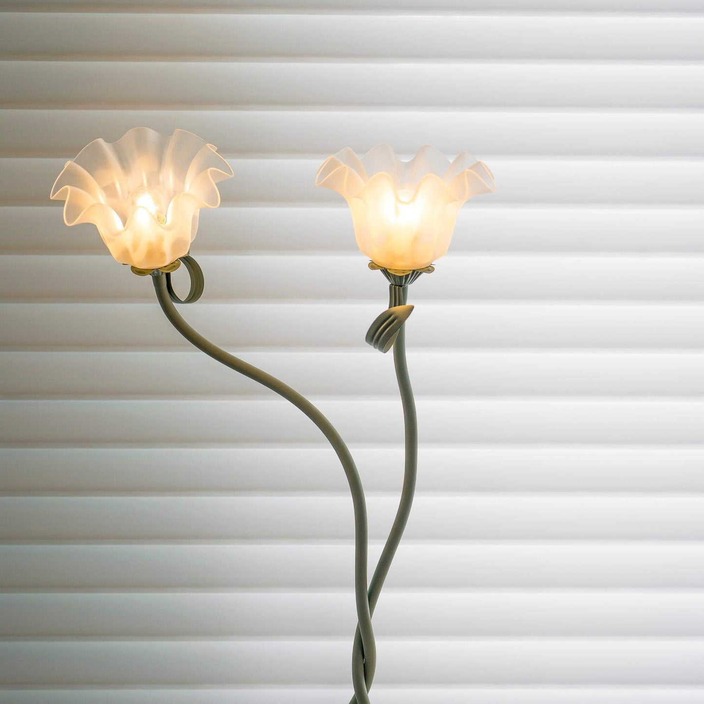 Green Flowers Floor Lamp