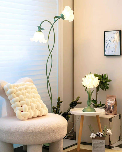 Green Flowers Floor Lamp
