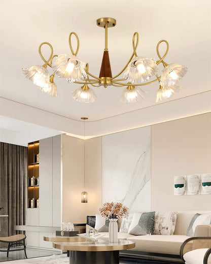 Century Lotus Leaf Chandelier