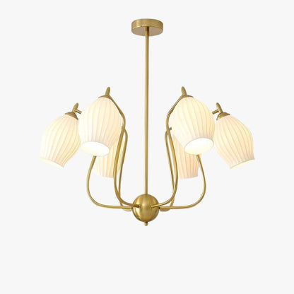 Ceramic Ribbed Chandelier