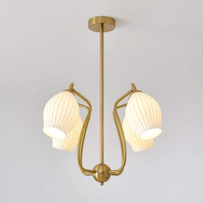 Ceramic Ribbed Chandelier