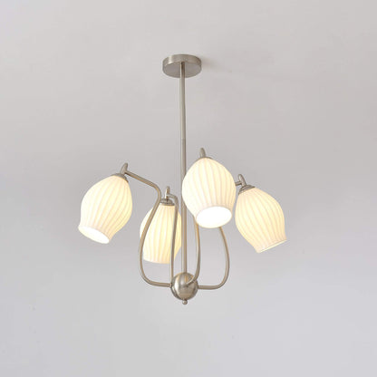 Ceramic Ribbed Chandelier
