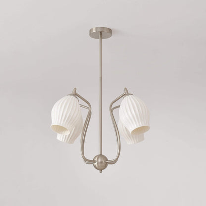 Ceramic Ribbed Chandelier