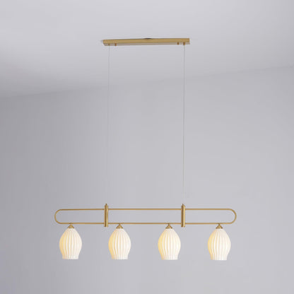 Ceramic Ribbed Linear Pendant Light