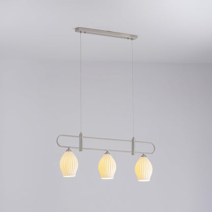 Ceramic Ribbed Linear Pendant Light