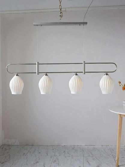 Ceramic Ribbed Linear Pendant Light