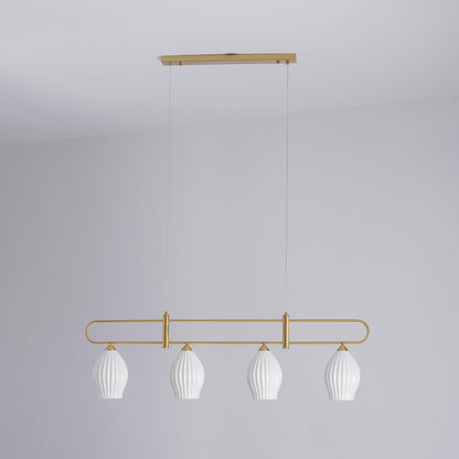 Ceramic Ribbed Linear Pendant Light