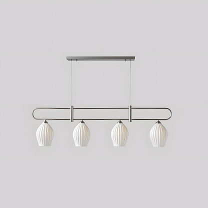 Ceramic Ribbed Linear Pendant Light