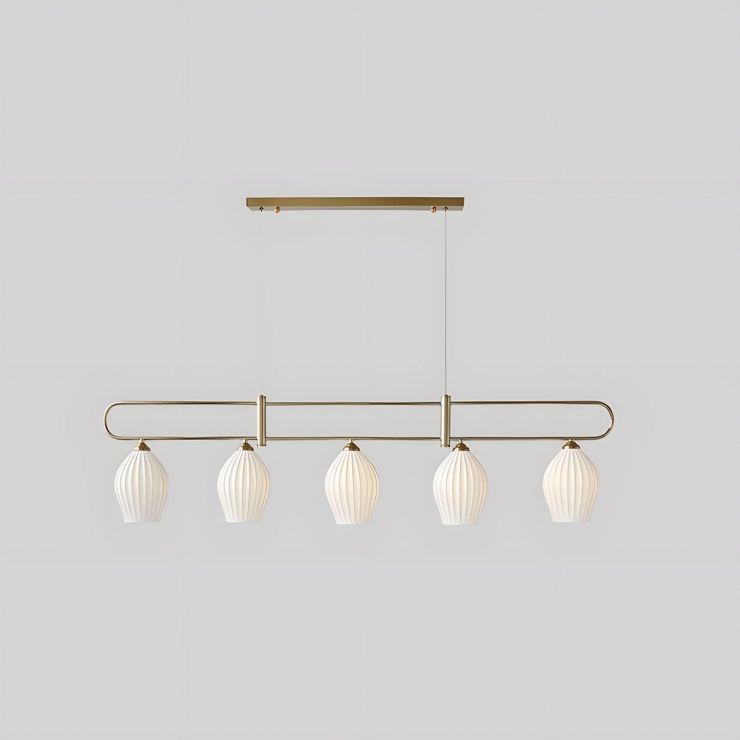 Ceramic Ribbed Linear Pendant Light