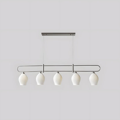 Ceramic Ribbed Linear Pendant Light