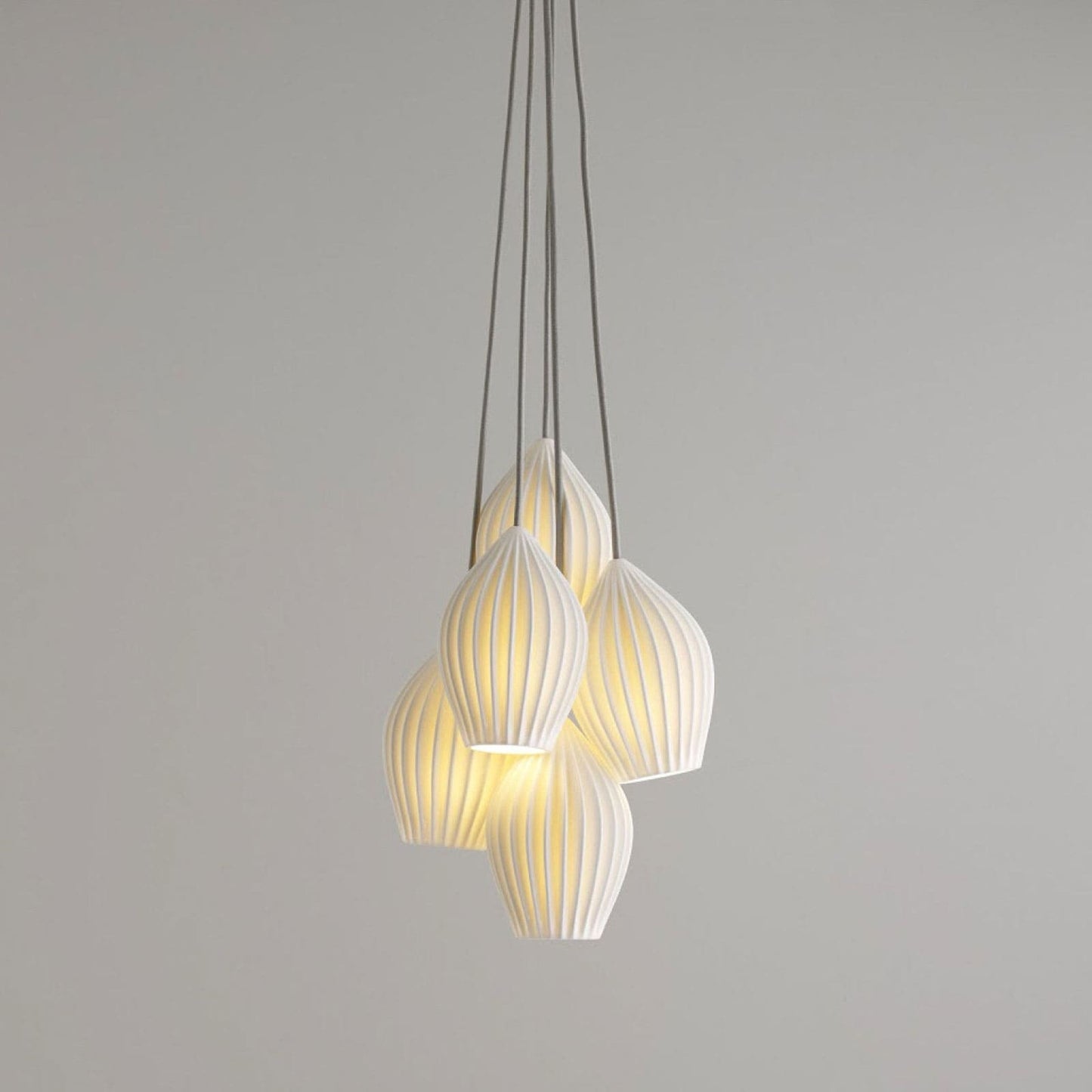 Ceramic Ribbed Pendant light
