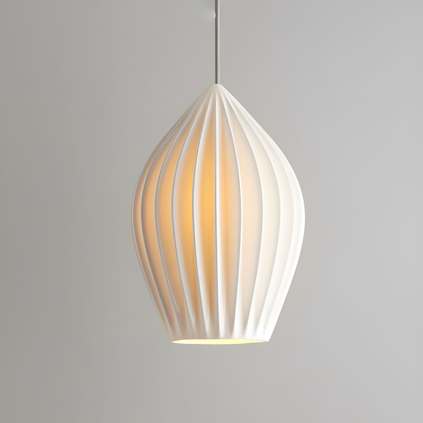 Ceramic Ribbed Pendant light