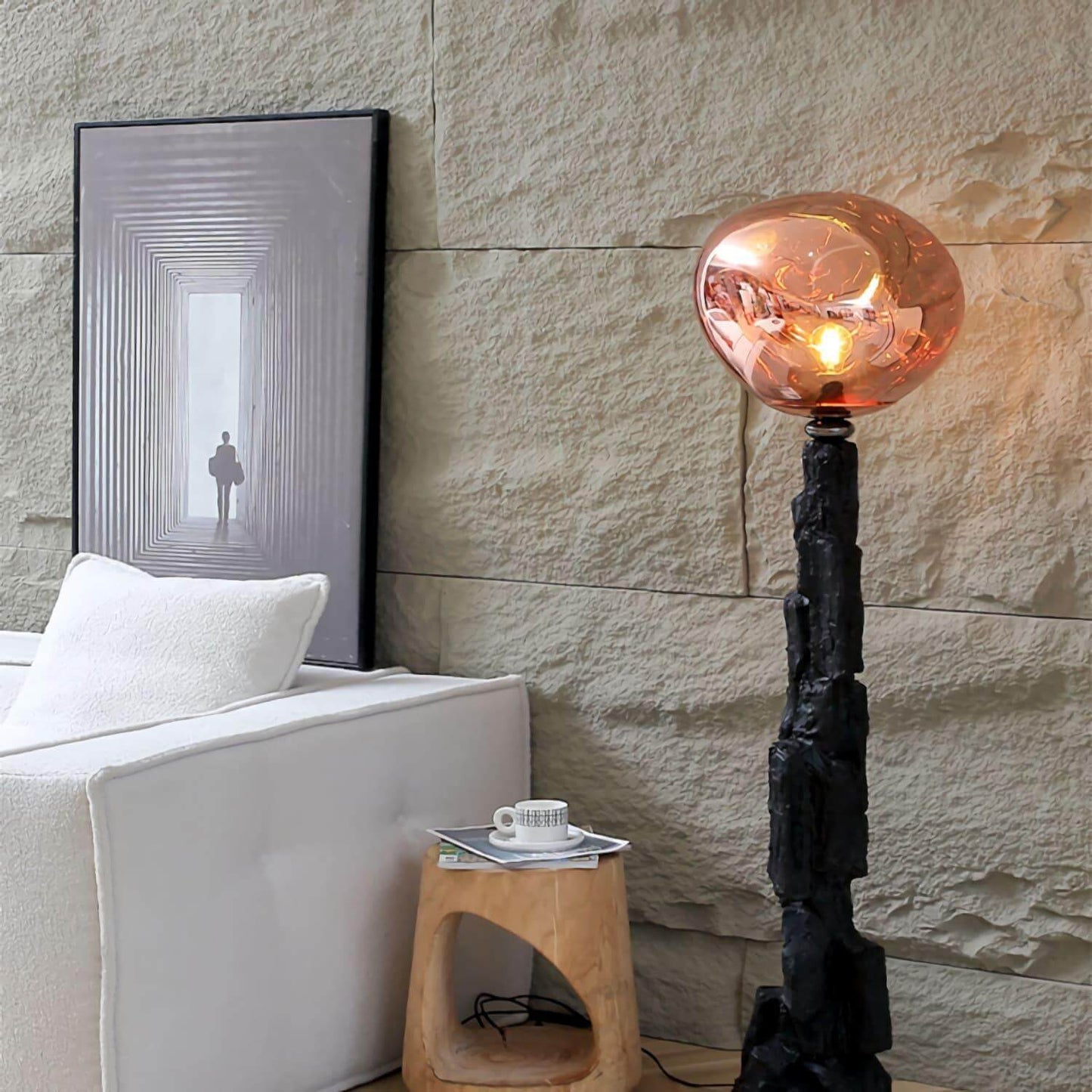 Charcoal Lava Floor Lamp