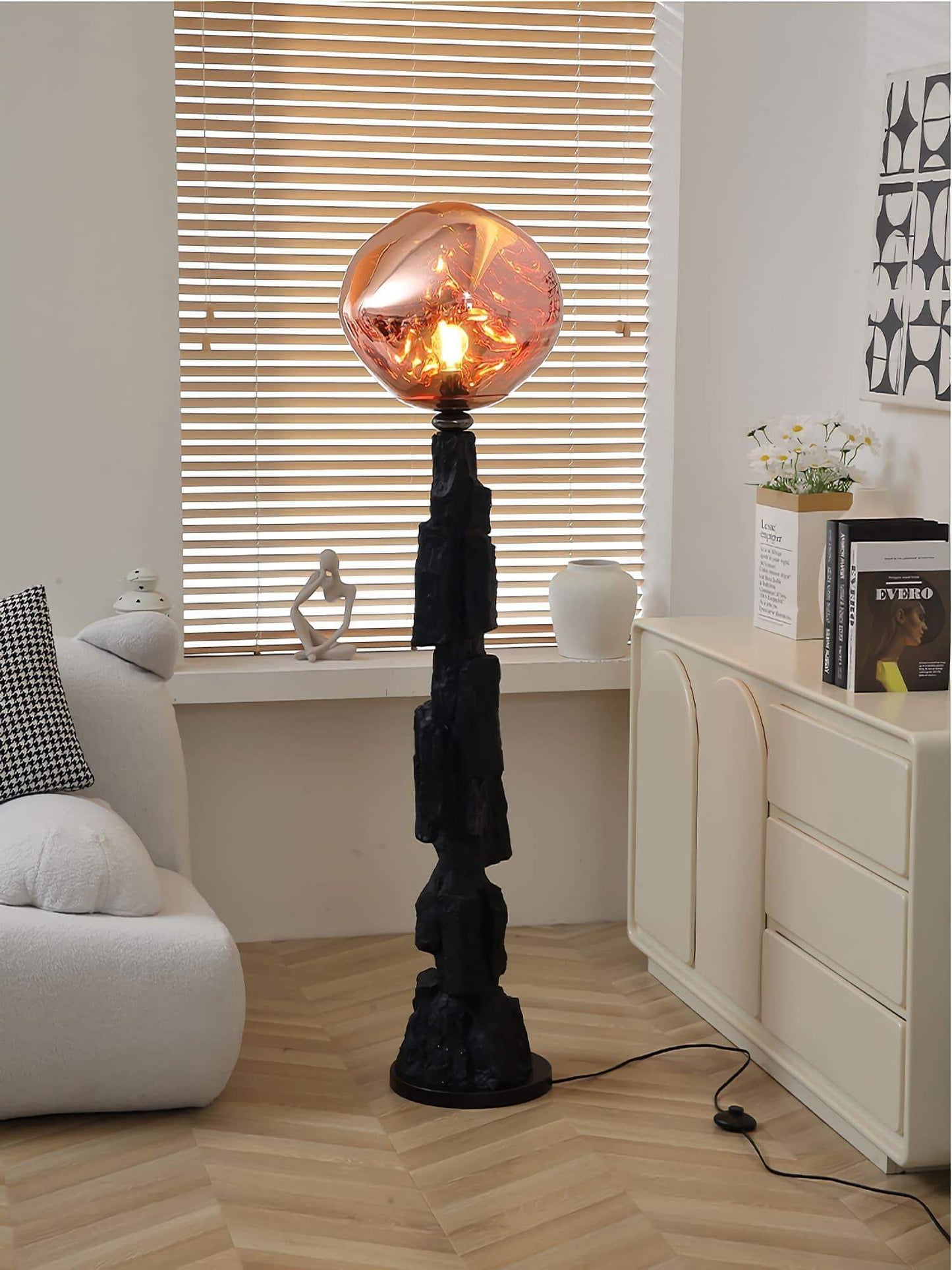 Charcoal Lava Floor Lamp