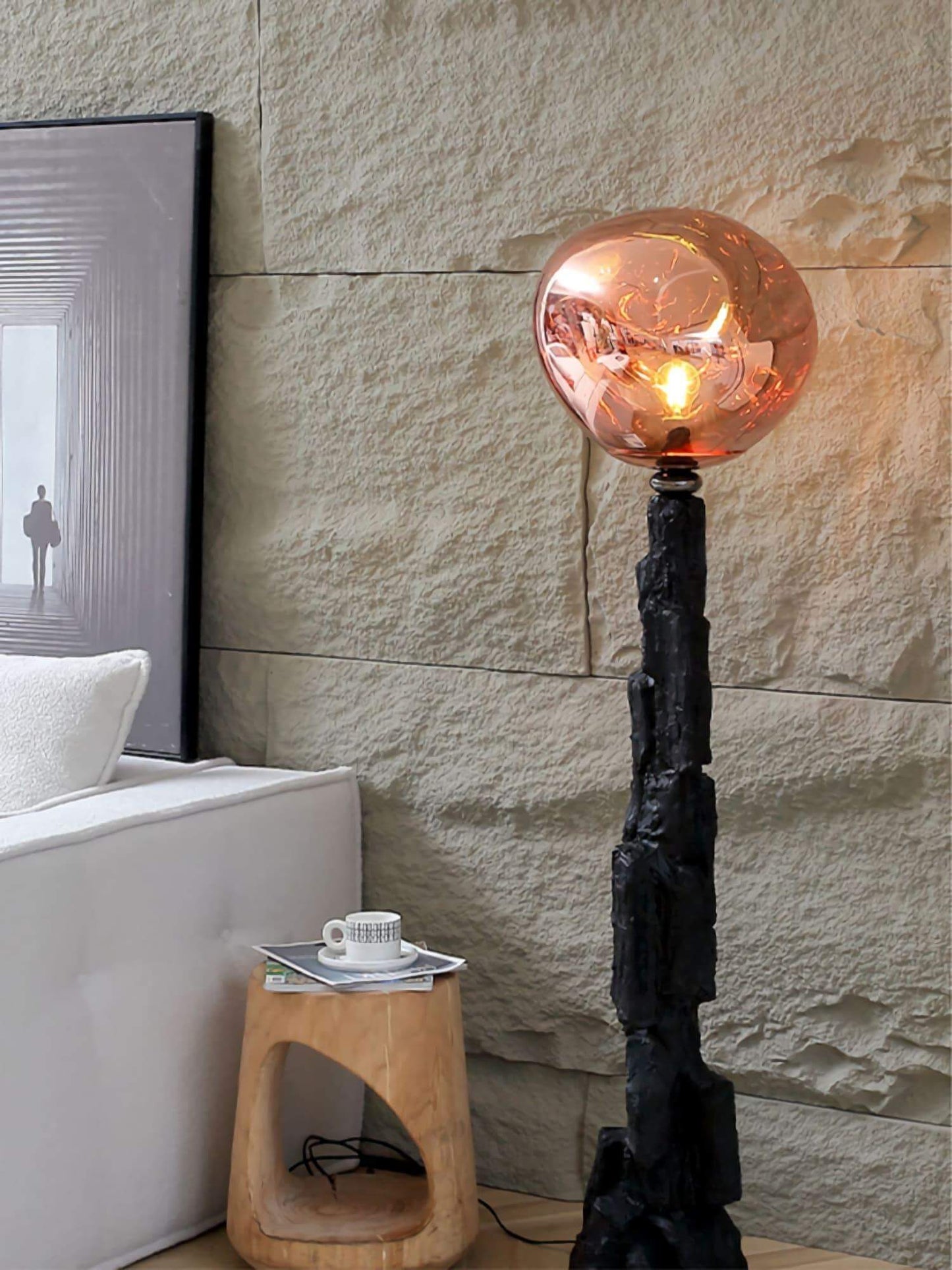 Charcoal Lava Floor Lamp