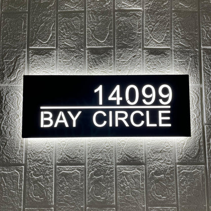 Backlit House Numbers with Street Name – Custom Illuminated Address Sign