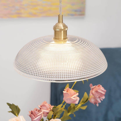 Ribbed Spiral Pendant Light