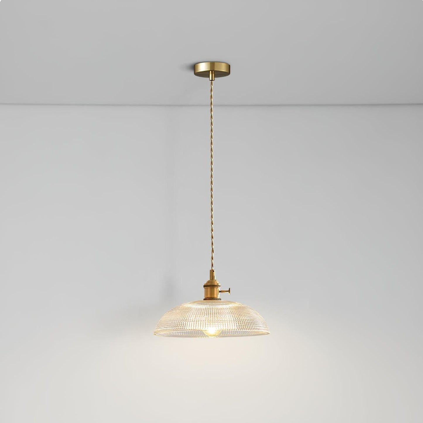 Ribbed Spiral Pendant Light