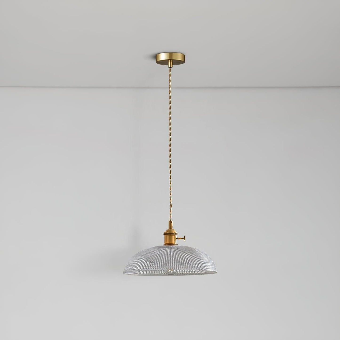 Ribbed Spiral Pendant Light