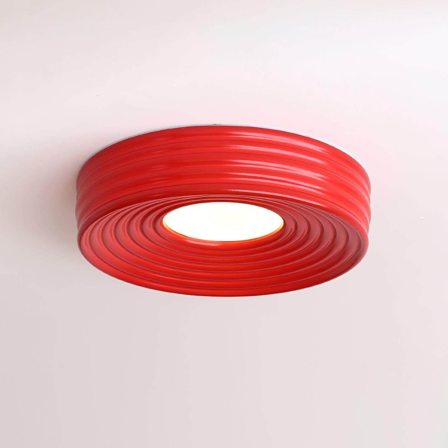 Cream Ribbed Ceiling Light