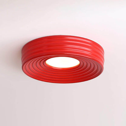 Cream Ribbed Ceiling Light