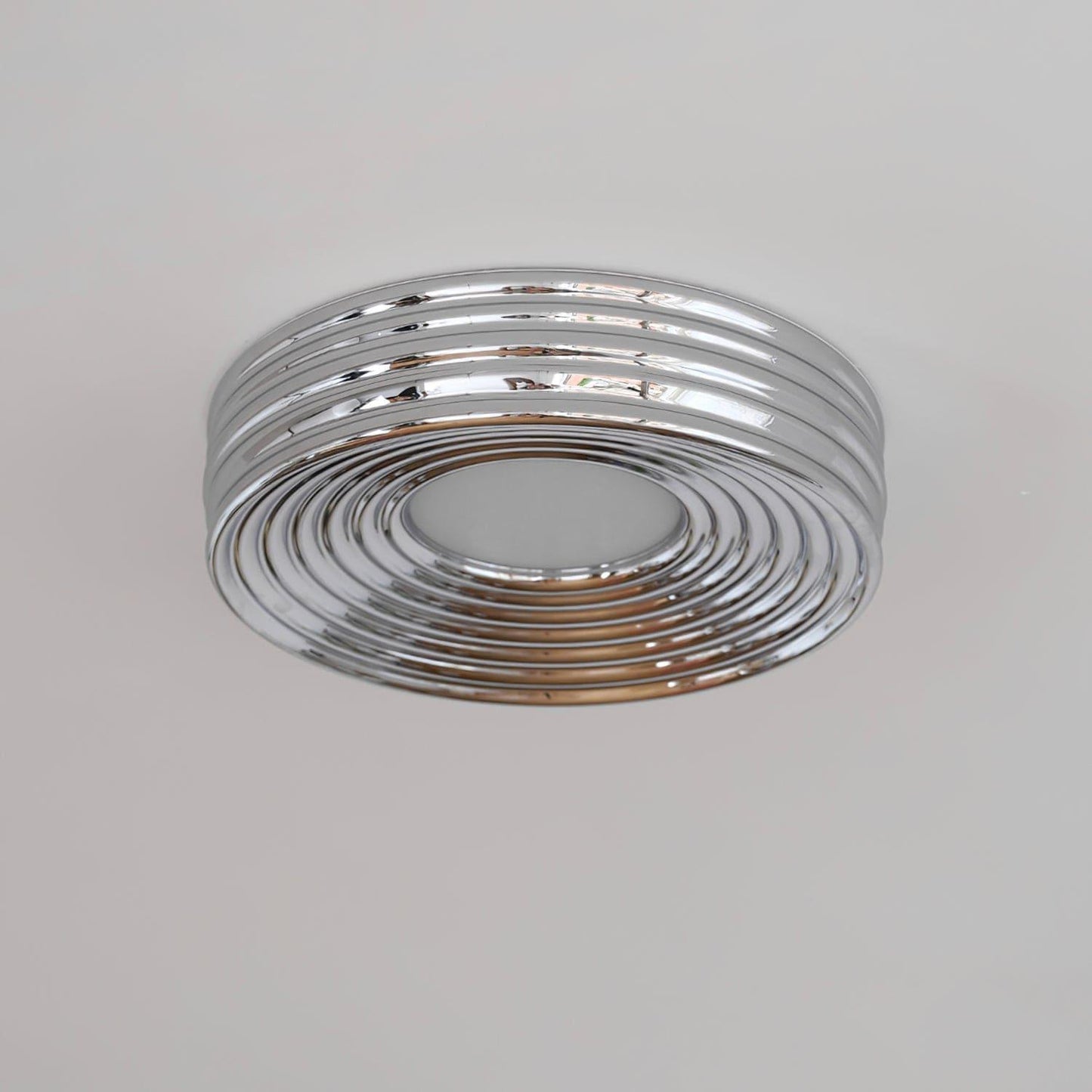 Cream Ribbed Ceiling Light