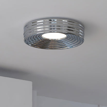 Cream Ribbed Ceiling Light