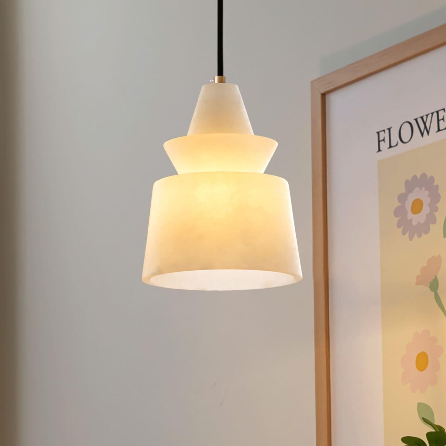 Flo  S  Alabaster Pendant Light