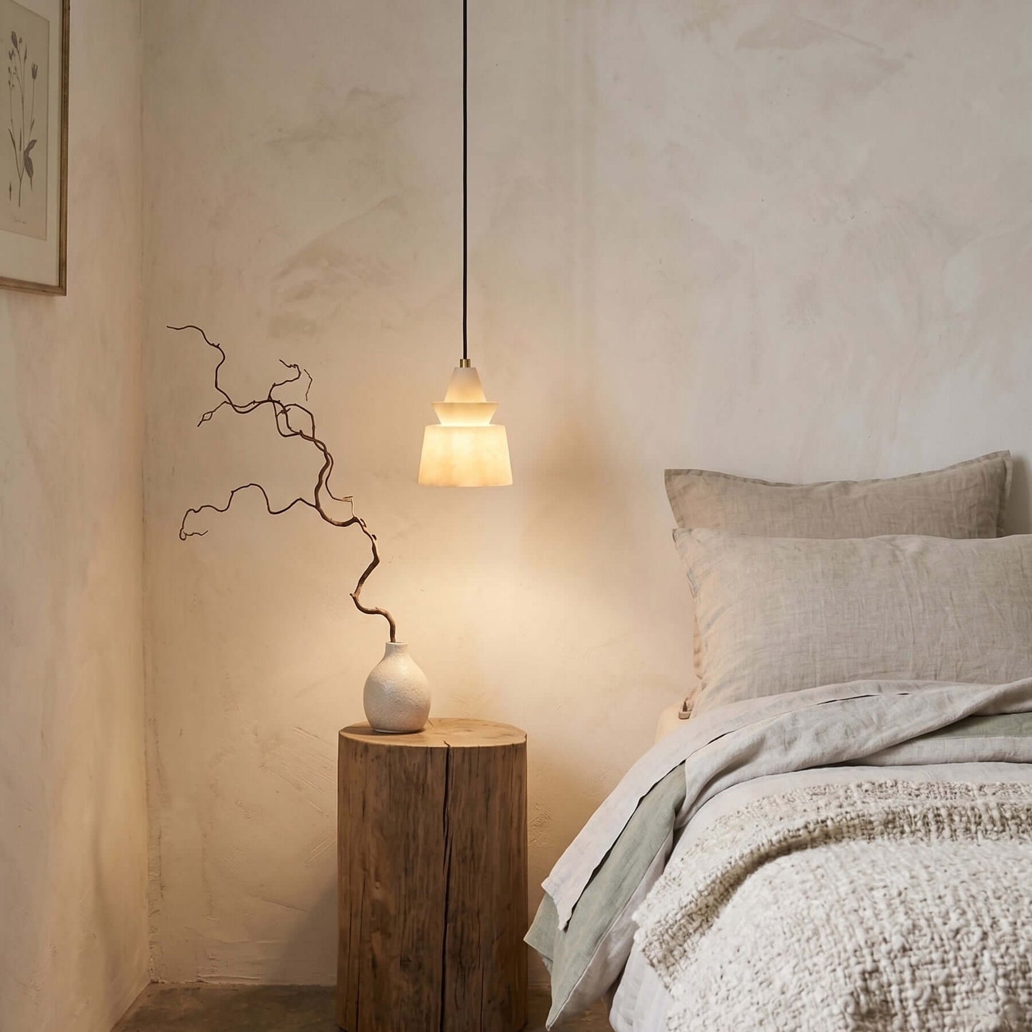 Flo  S  Alabaster Pendant Light