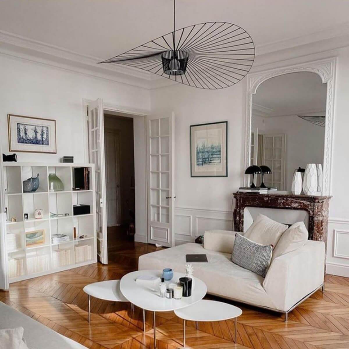 French Vertigo Fiberglass Chandelier 54.7"