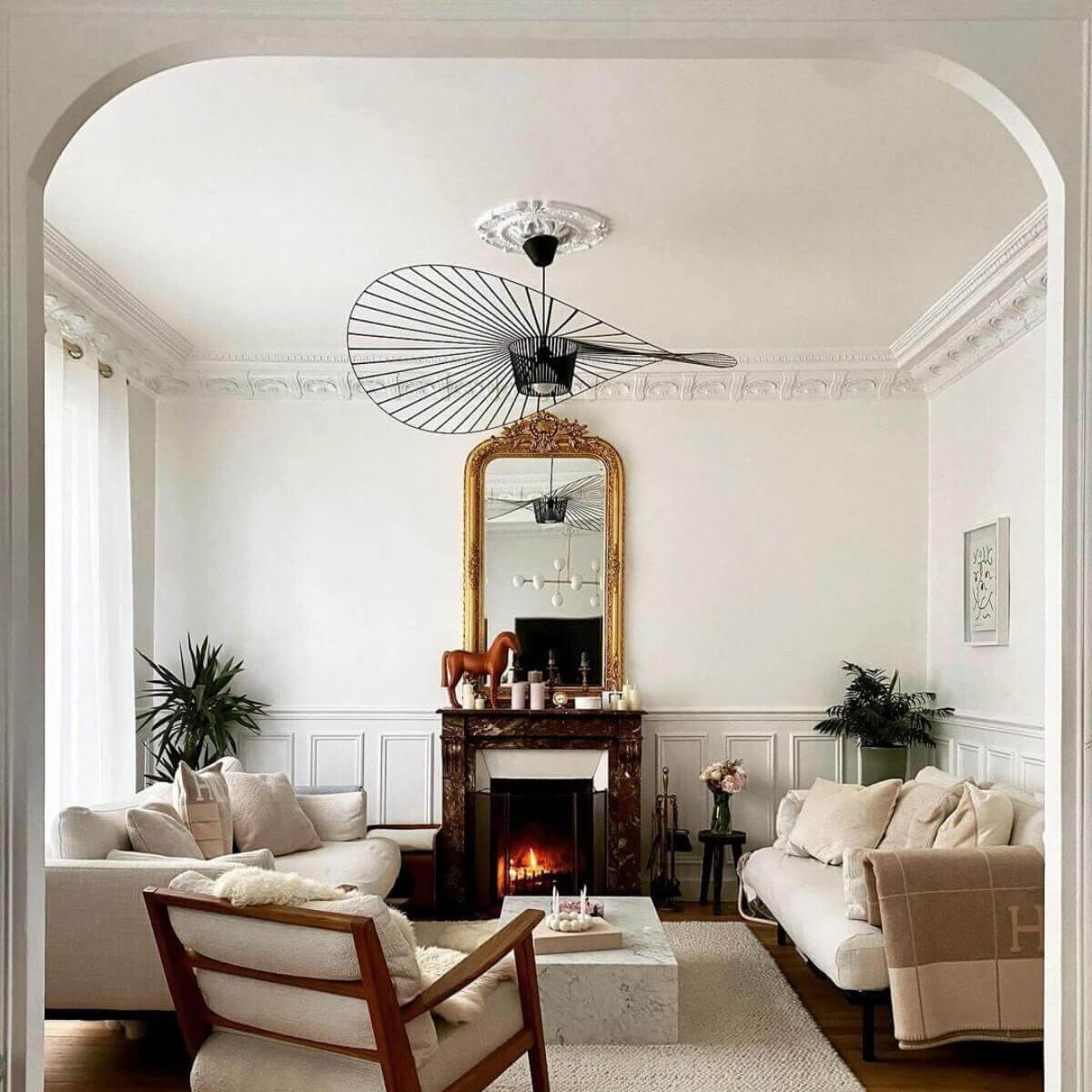 French Vertigo Fiberglass Chandelier 54.7"