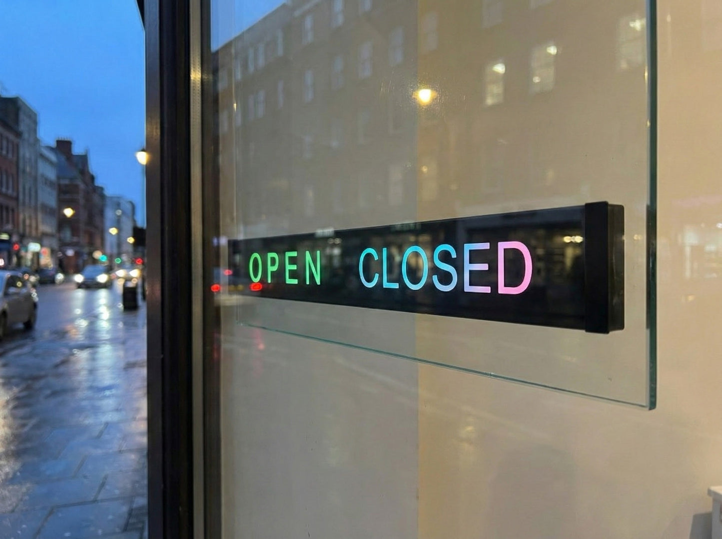 LED Open Closed Sign – RGB Business Sign with Remote Control