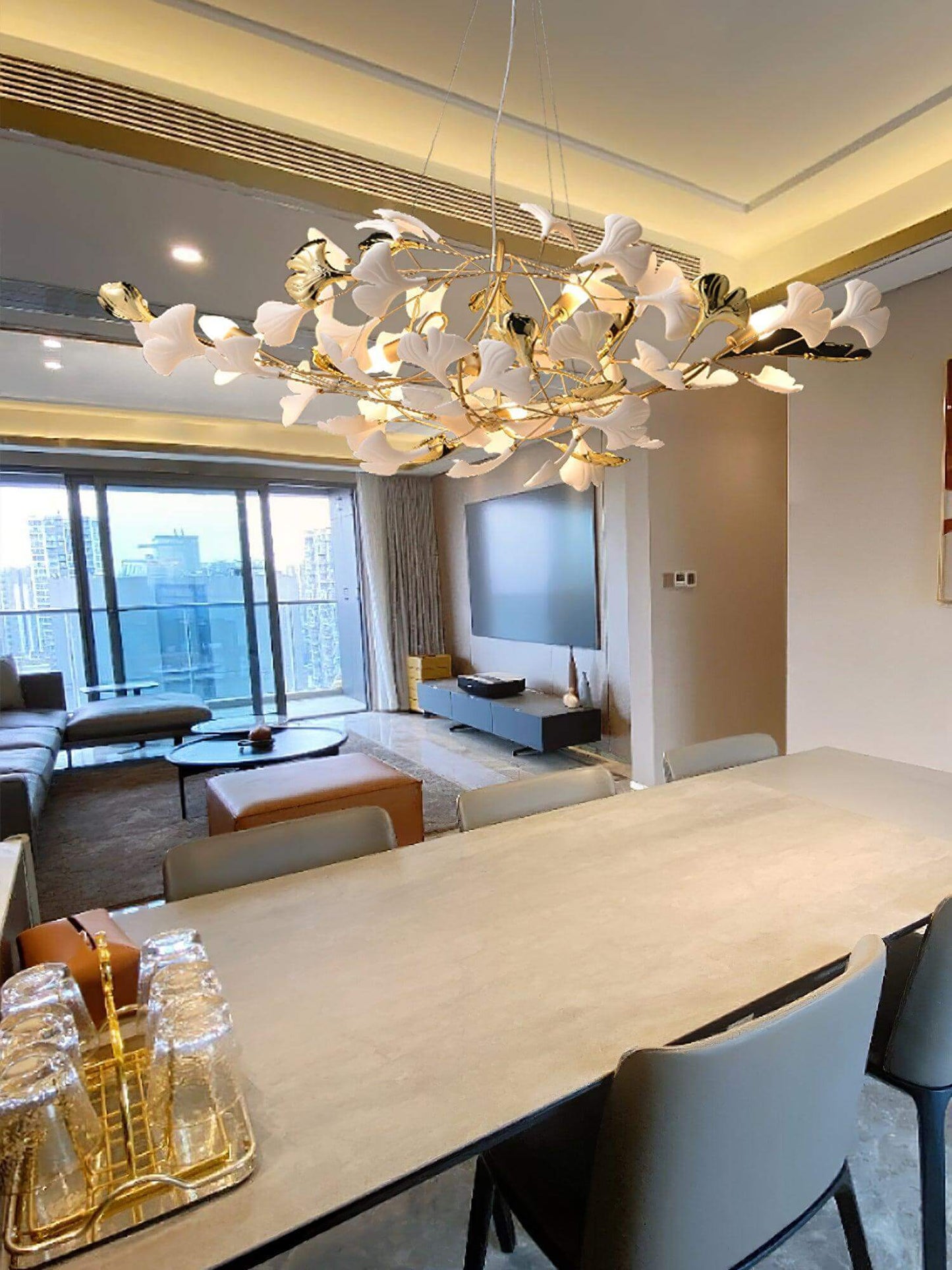 Gingko Chandelier Style F