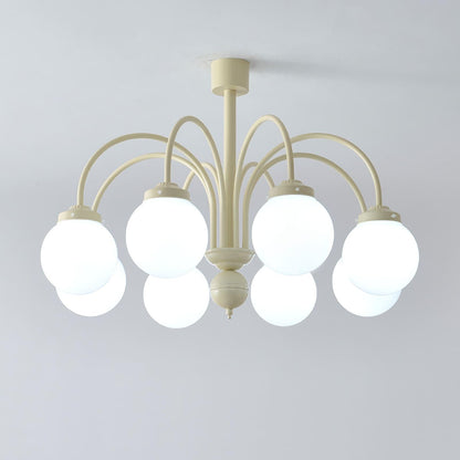 Glass Sphere Cream Chandelier