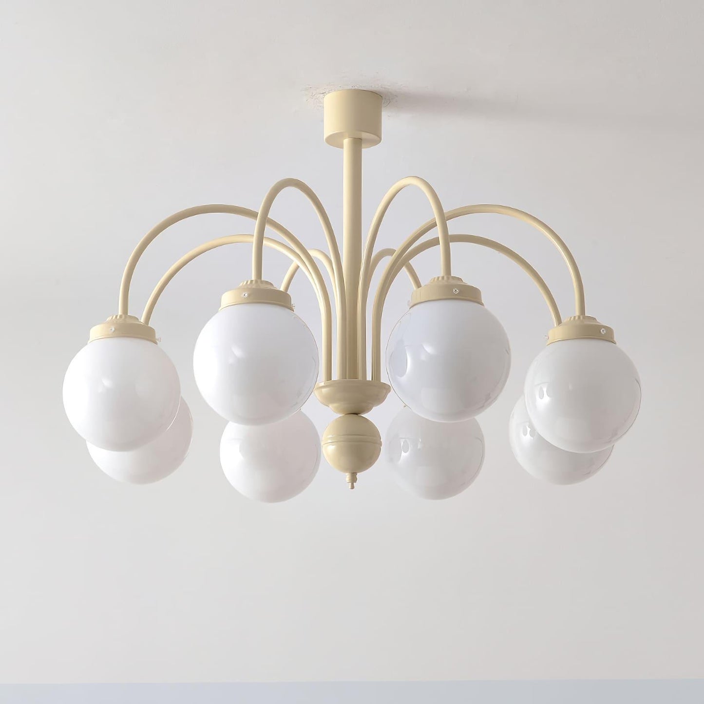 Glass Sphere Cream Chandelier