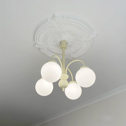 Glass Sphere Cream Chandelier